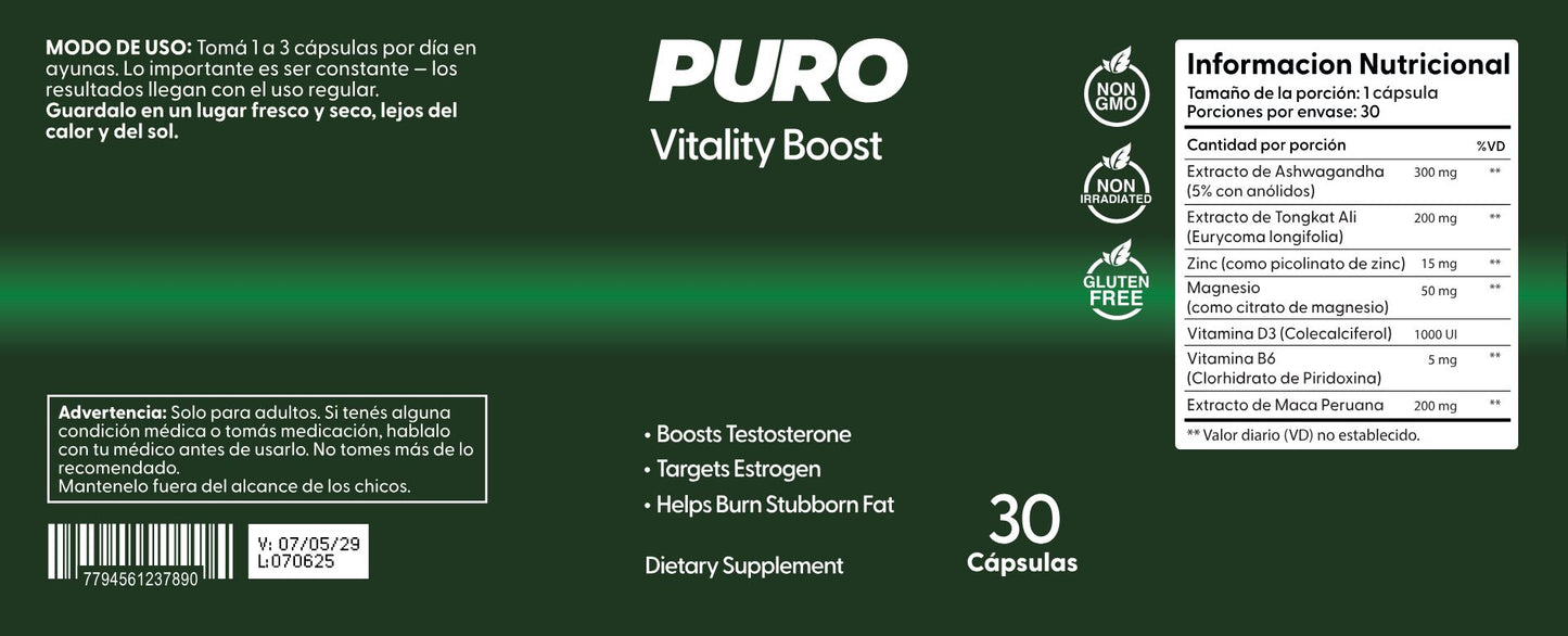 Cápsulas PURO™ | El secreto para deshincharte de forma 100% natural y recuperar tu cuerpo de hombre.