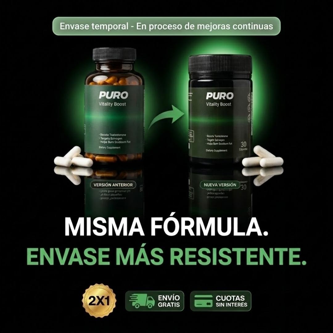 Cápsulas PURO™ | El secreto para deshincharte de forma 100% natural y recuperar tu cuerpo de hombre.